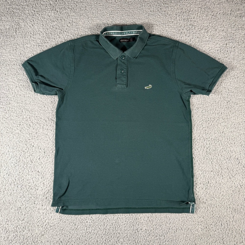Crocodile Polo‎ Shirt Men's Size Large Slim Fit Green Short Sleeve